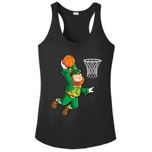 Leprechaun Basketball Dunk St Patricks Day Boy Sports Ladies PosiCharge Competitor Racerback Tank