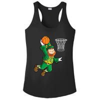 Leprechaun Basketball Dunk St Patricks Day Boy Sports Ladies PosiCharge Competitor Racerback Tank