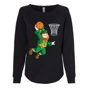 Leprechaun Basketball Dunk St Patricks Day Boy Sports Womens California Wash Sweatshirt