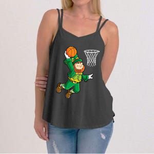 Leprechaun Basketball Dunk St Patricks Day Boy Sports Women's Strappy Tank