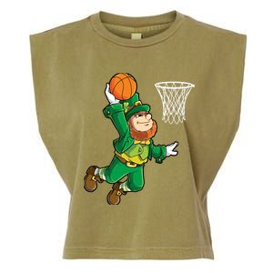 Leprechaun Basketball Dunk St Patricks Day Boy Sports Garment-Dyed Women's Muscle Tee