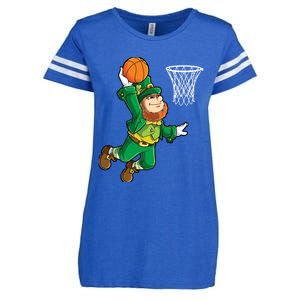 Leprechaun Basketball Dunk St Patricks Day Boy Sports Enza Ladies Jersey Football T-Shirt