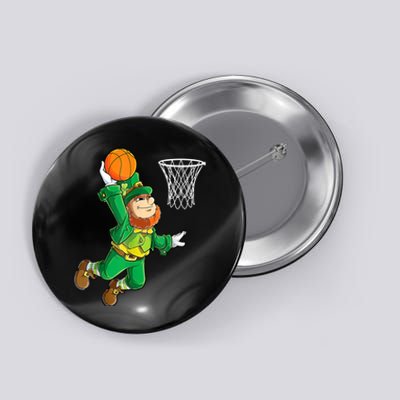 Leprechaun Basketball Dunk St Patricks Day Boys  Sports Button