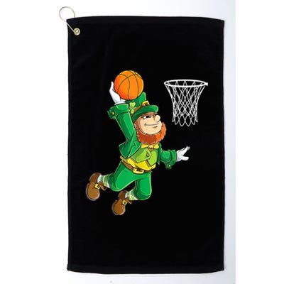 Leprechaun Basketball Dunk St Patricks Day Boys  Sports Platinum Collection Golf Towel