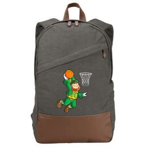 Leprechaun Basketball Dunk St Patricks Day Boys  Sports Cotton Canvas Backpack