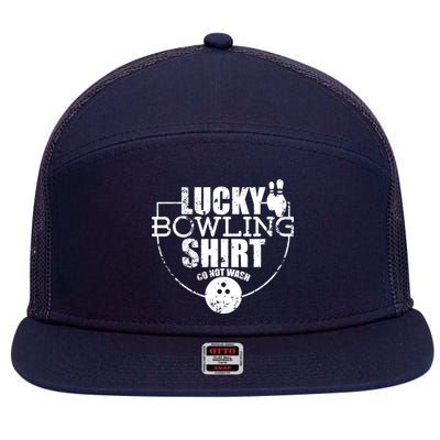 Lucky Bowling Do Not Wash Funny Quote For Bowlers 7 Panel Mesh Trucker Snapback Hat