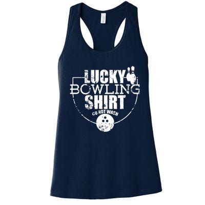 Lucky Bowling Do Not Wash Funny Quote For Bowlers Women's Racerback Tank