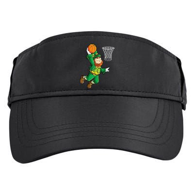 Leprechaun Basketball Dunk St Patricks Day Sports Adult Drive Performance Visor