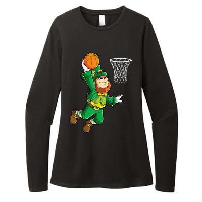 Leprechaun Basketball Dunk St Patricks Day Sports Womens CVC Long Sleeve Shirt