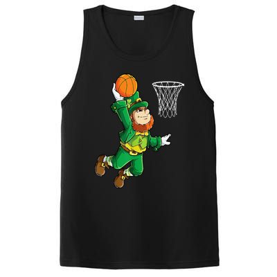 Leprechaun Basketball Dunk St Patricks Day Sports PosiCharge Competitor Tank