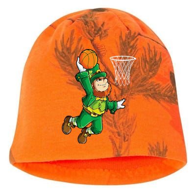 Leprechaun Basketball Dunk St Patricks Day Sports Kati - Camo Knit Beanie