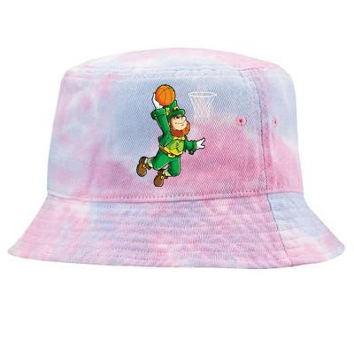 Leprechaun Basketball Dunk St Patricks Day Sports Tie-Dyed Bucket Hat