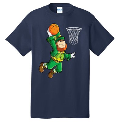 Leprechaun Basketball Dunk St Patricks Day Sports Tall T-Shirt