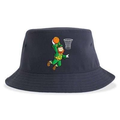 Leprechaun Basketball Dunk St Patricks Day Sports Sustainable Bucket Hat