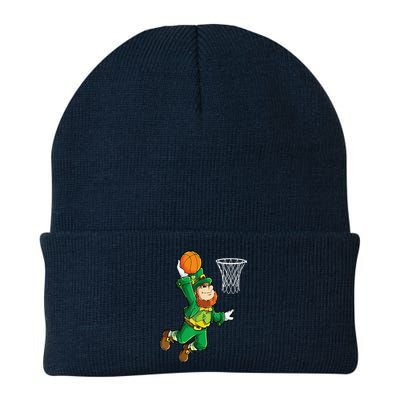 Leprechaun Basketball Dunk St Patricks Day Sports Knit Cap Winter Beanie