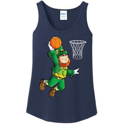 Leprechaun Basketball Dunk St Patricks Day Sports Ladies Essential Tank