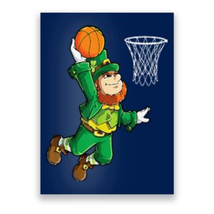 Leprechaun Basketball Dunk St Patricks Day Sports Poster