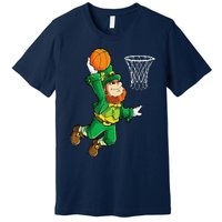 Leprechaun Basketball Dunk St Patricks Day Sports Premium T-Shirt