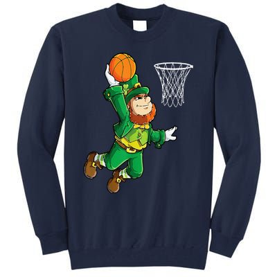 Leprechaun Basketball Dunk St Patricks Day Sports Tall Sweatshirt