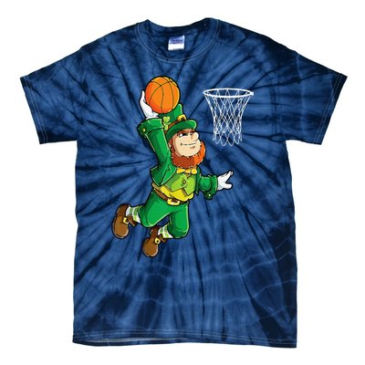 Leprechaun Basketball Dunk St Patricks Day Sports Tie-Dye T-Shirt