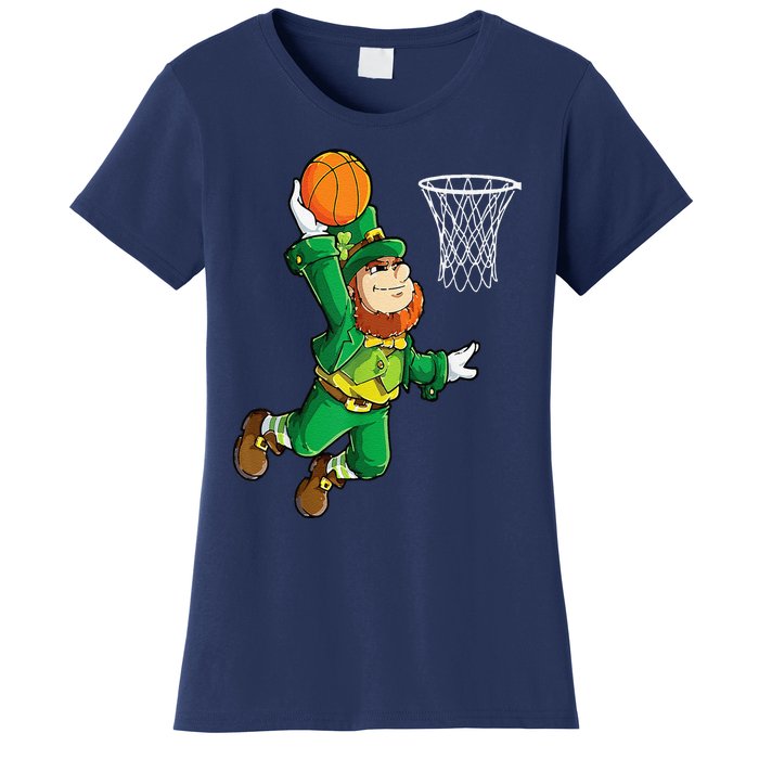 Leprechaun Basketball Dunk St Patricks Day Sports Women's T-Shirt