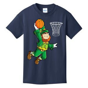 Leprechaun Basketball Dunk St Patricks Day Sports Kids T-Shirt