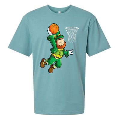 Leprechaun Basketball Dunk St Patricks Day Sports Sueded Cloud Jersey T-Shirt