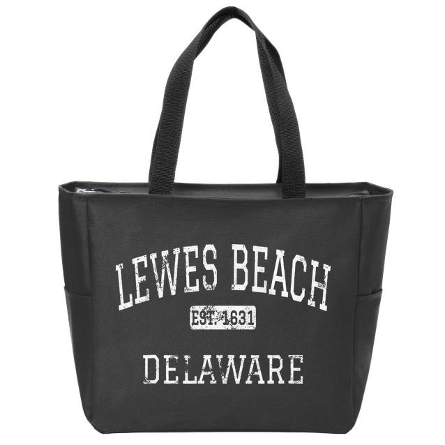Lewes Beach Delaware De Vintage Zip Tote Bag