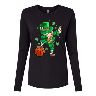 Leprechaun Basketball Dab St Patrick's Day Dabbing Funny Gift Womens Cotton Relaxed Long Sleeve T-Shirt