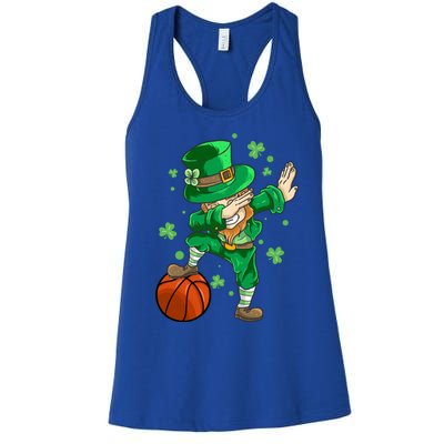 Leprechaun Basketball Dab St Patrick's Day Dabbing Funny Gift Women's Racerback Tank