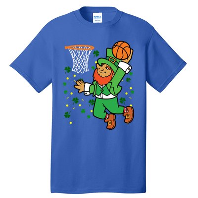 Leprechaun Basketball Dunk Saint Patrick's Day Gift Tall T-Shirt