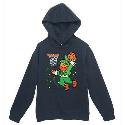 Leprechaun Basketball Dunk Saint Patrick's Day Gift Urban Pullover Hoodie