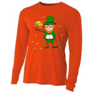 Leprechaun Basketball Dunk St Patricks Day Sports Meaningful Gift Cooling Performance Long Sleeve Crew