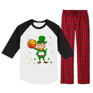 Leprechaun Basketball Dunk St Patricks Day Sports Meaningful Gift Raglan Sleeve Pajama Set