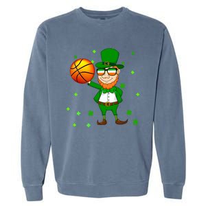 Leprechaun Basketball Dunk St Patricks Day Sports Meaningful Gift Garment-Dyed Sweatshirt