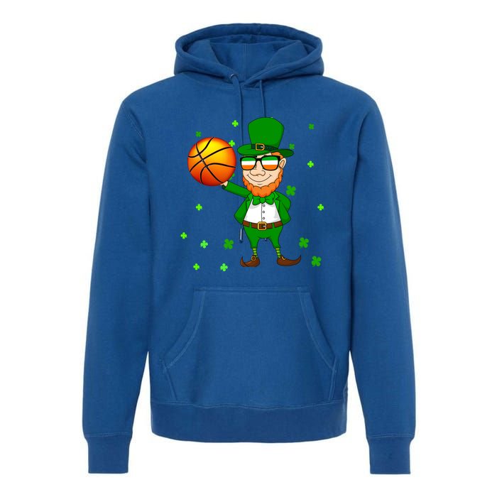 Leprechaun Basketball Dunk St Patricks Day Sports Meaningful Gift Premium Hoodie