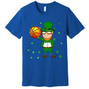 Leprechaun Basketball Dunk St Patricks Day Sports Meaningful Gift Premium T-Shirt