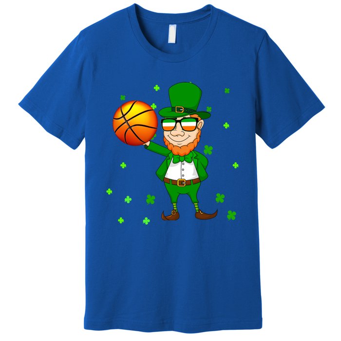 Leprechaun Basketball Dunk St Patricks Day Sports Meaningful Gift Premium T-Shirt