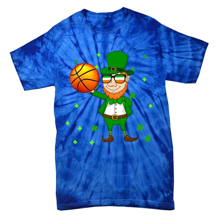 Leprechaun Basketball Dunk St Patricks Day Sports Meaningful Gift Tie-Dye T-Shirt