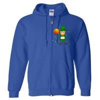 Leprechaun Basketball Dunk St Patricks Day Sports Meaningful Gift Full Zip Hoodie