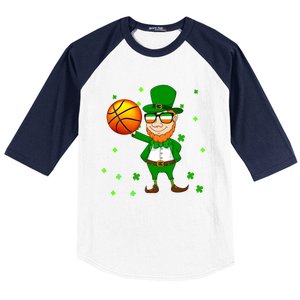 Leprechaun Basketball Dunk St Patricks Day Sports Meaningful Gift Baseball Sleeve Shirt