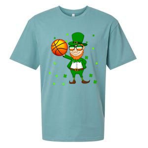 Leprechaun Basketball Dunk St Patricks Day Sports Meaningful Gift Sueded Cloud Jersey T-Shirt