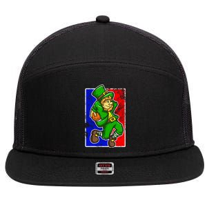 Leprechaun Basketball Dunk St Patricks Day Sports Gift 7 Panel Mesh Trucker Snapback Hat