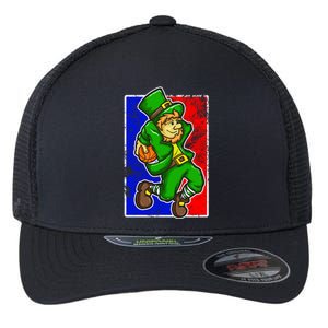 Leprechaun Basketball Dunk St Patricks Day Sports Gift Flexfit Unipanel Trucker Cap