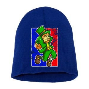 Leprechaun Basketball Dunk St Patricks Day Sports Gift Short Acrylic Beanie