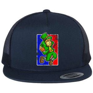 Leprechaun Basketball Dunk St Patricks Day Sports Gift Flat Bill Trucker Hat