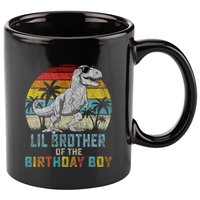 Lil Brother Dinosaur Of The Birthday Matching Family 11oz C Handle Ceramic Mug