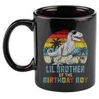 Lil Brother Dinosaur Of The Birthday Matching Family 11oz C Handle Ceramic Mug
