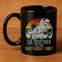 Lil Brother Dinosaur Of The Birthday Matching Family 11oz C Handle Ceramic Mug