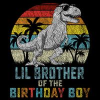 Lil Brother Dinosaur Of The Birthday Matching Family Drawstring Bag